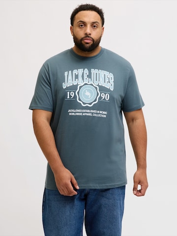 Jack & Jones Plus - Camiseta 'JJMAKO' en azul: frente