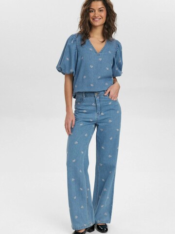 Wide Leg Jean ' IBIZA ' NÜMPH en bleu