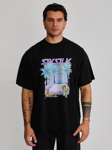 T-Shirt SikSilk en noir : devant