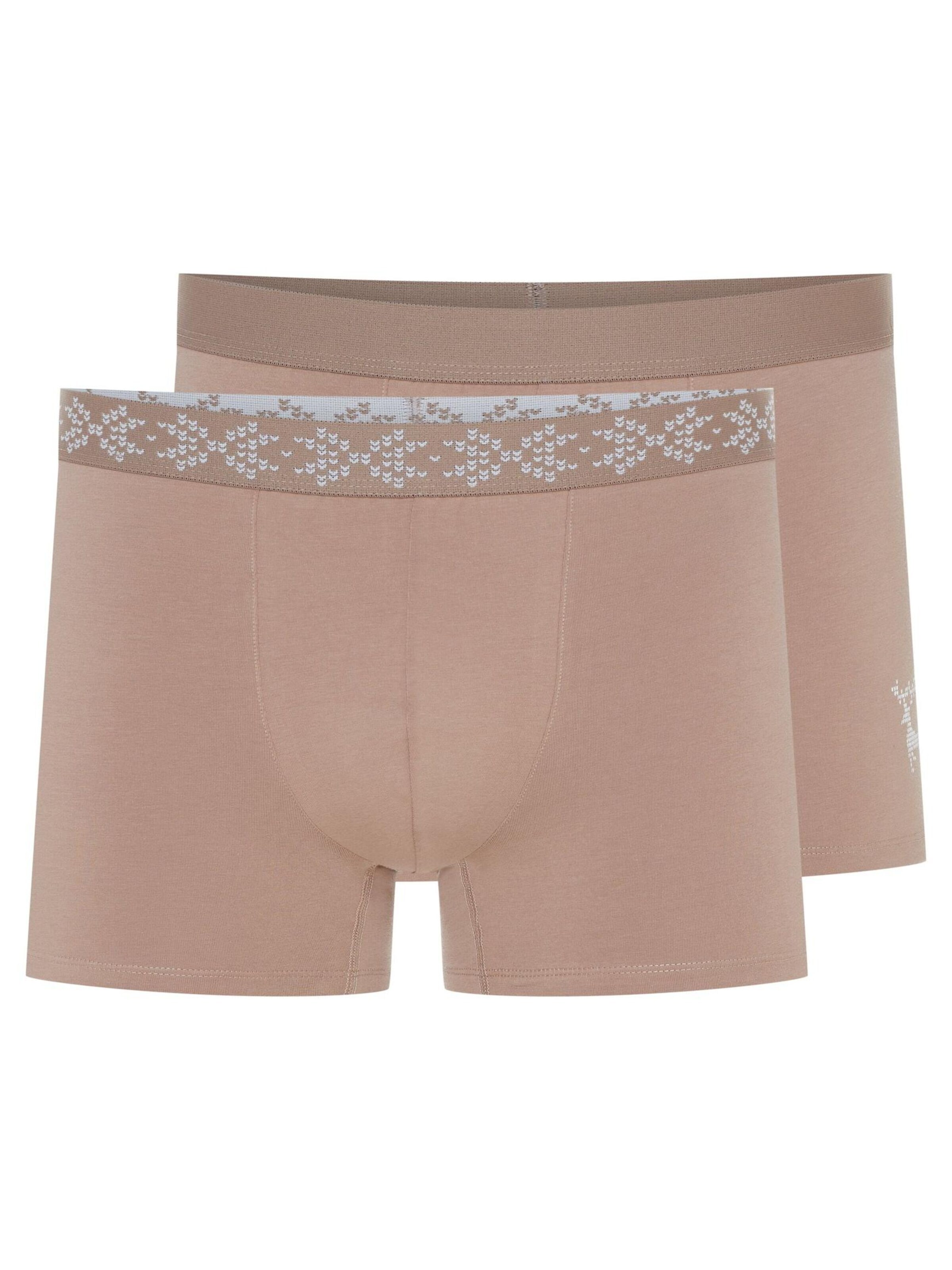 ESOTIQ Boxershorts 'Boxershorts Doppelpack aus Baumwolle Mix Atmungsaktiv bequem Aura' in Beige: voorkant