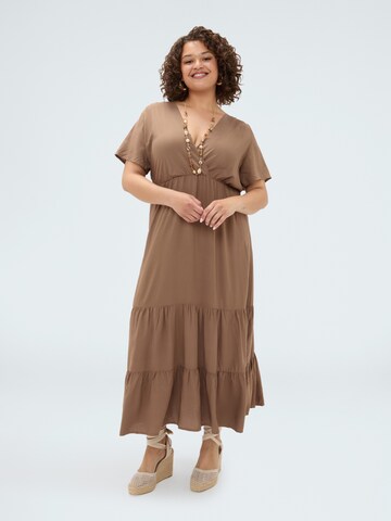 Fiorella Rubino Jurk in Bruin: voorkant