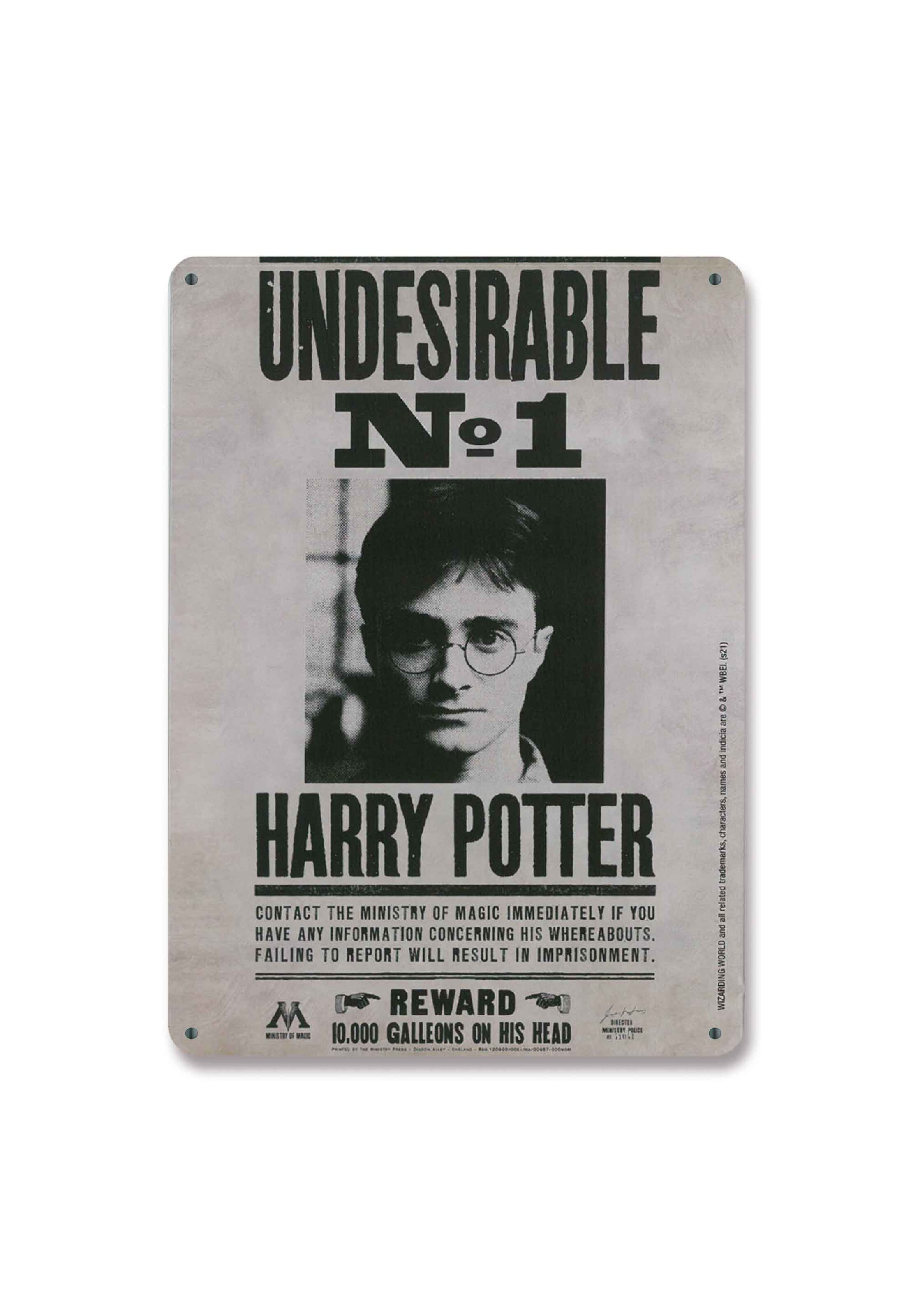 LOGOSHIRT Blechschild 'Harry Potter - Wanted' in Mischfarben: Vorderseite