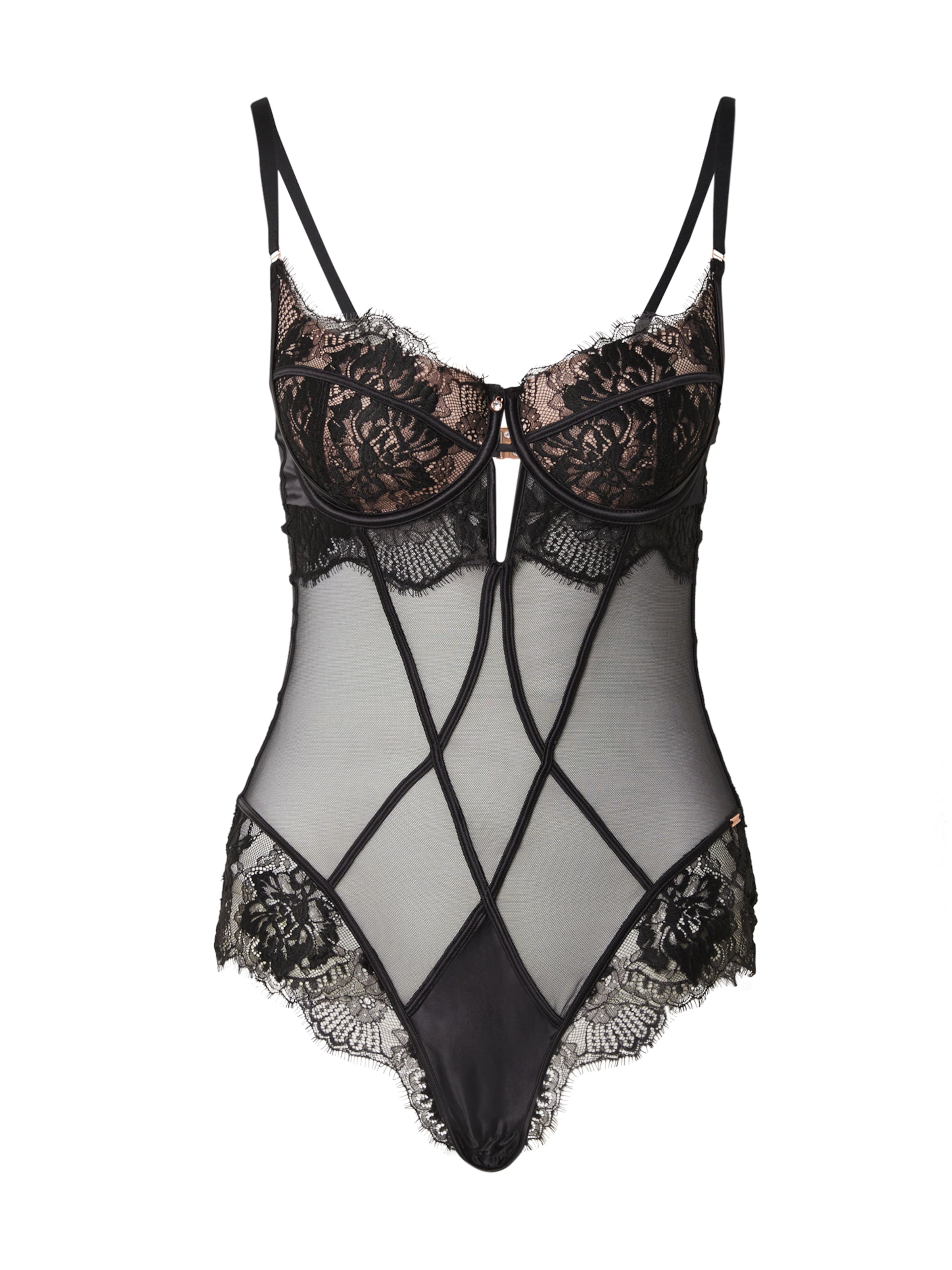 Hunkemöller Боди 'Tiah' в черно: отпред