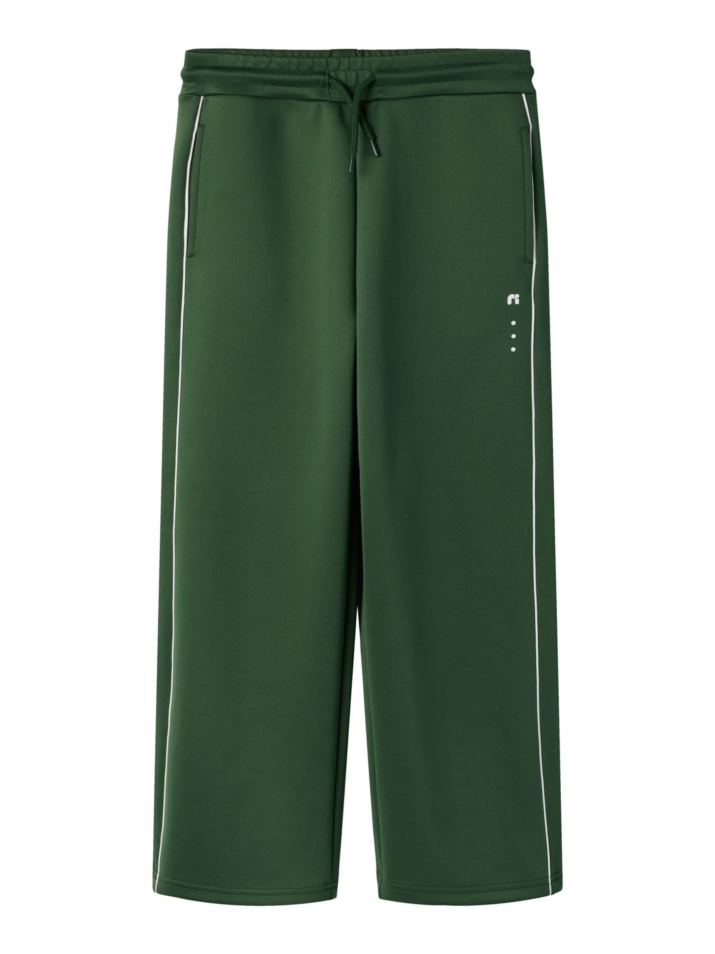 NAME IT - Pierna ancha Pantalón en verde: frente