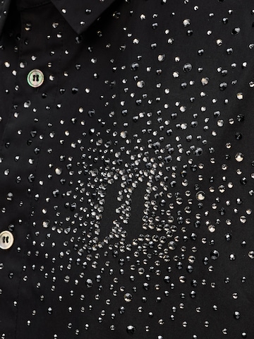 Karl Lagerfeld Regular fit Overhemd 'RHINESTONE DEGRADÉ' in Zwart