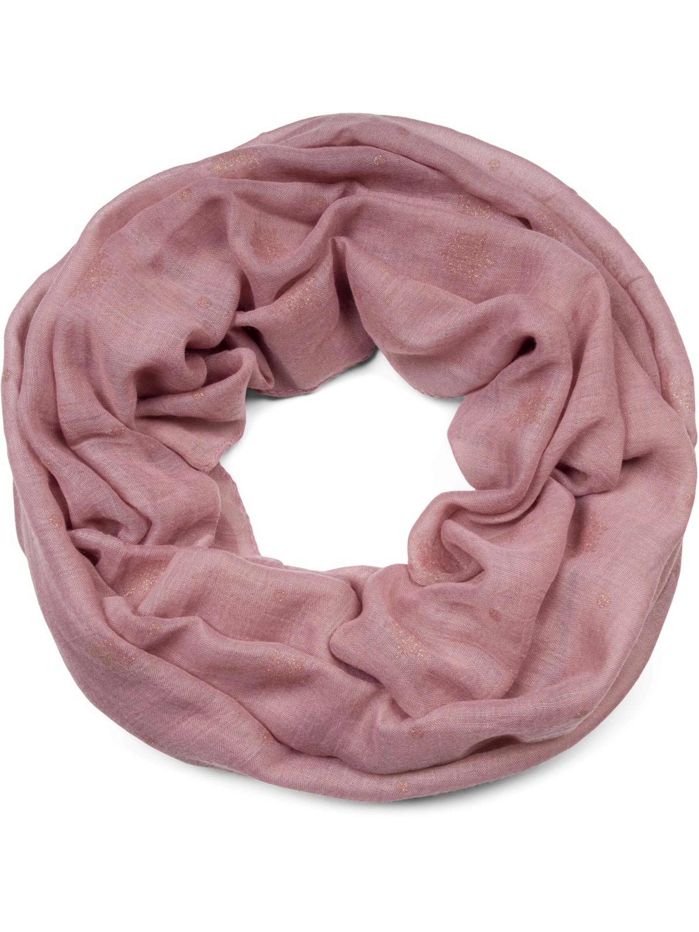 styleBREAKER Schlauchschal 'Loop mit glitzerndem Schneeflocken Print'‌‌‌‌‌‌‌‌‌ in Pink: Vorderseite