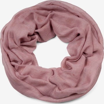 styleBREAKER Schlauchschal 'Loop mit glitzerndem Schneeflocken Print' in Pink: Vorderseite