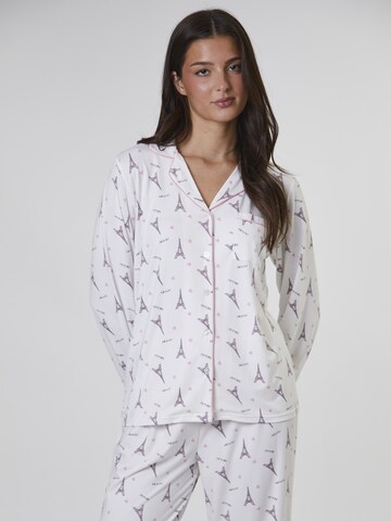 Loungeable Pajama 'Paris Ooh Lala' in White