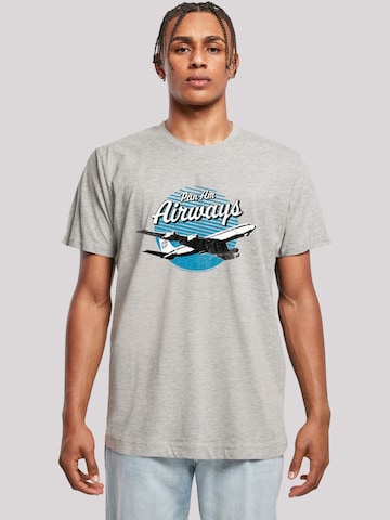 T-Shirt 'Pan Am Airways Retro Plane Take Off' F4NT4STIC en gris : devant