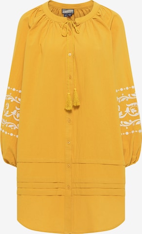 DreiMaster Vintage - Vestido camisero en amarillo: frente