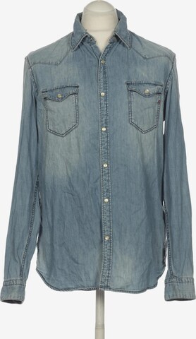 REPLAY Button Up Shirt in L in Blue: front