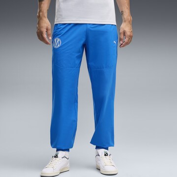 PUMA Tapered Sportbroek 'Olympique de Marseille Pumatech' in Blauw: voorkant