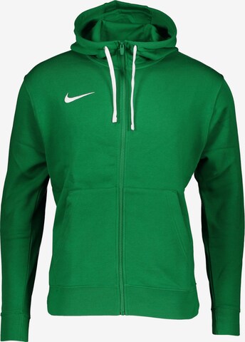 NIKE Athletic Zip-Up Hoodie in Green: front