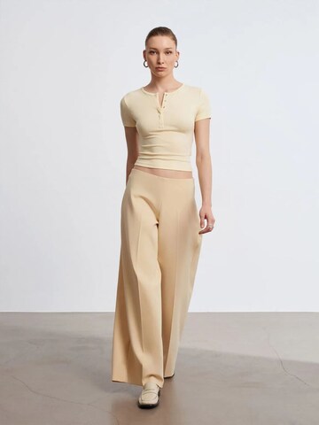 Dilvin Wide leg Pants in Beige