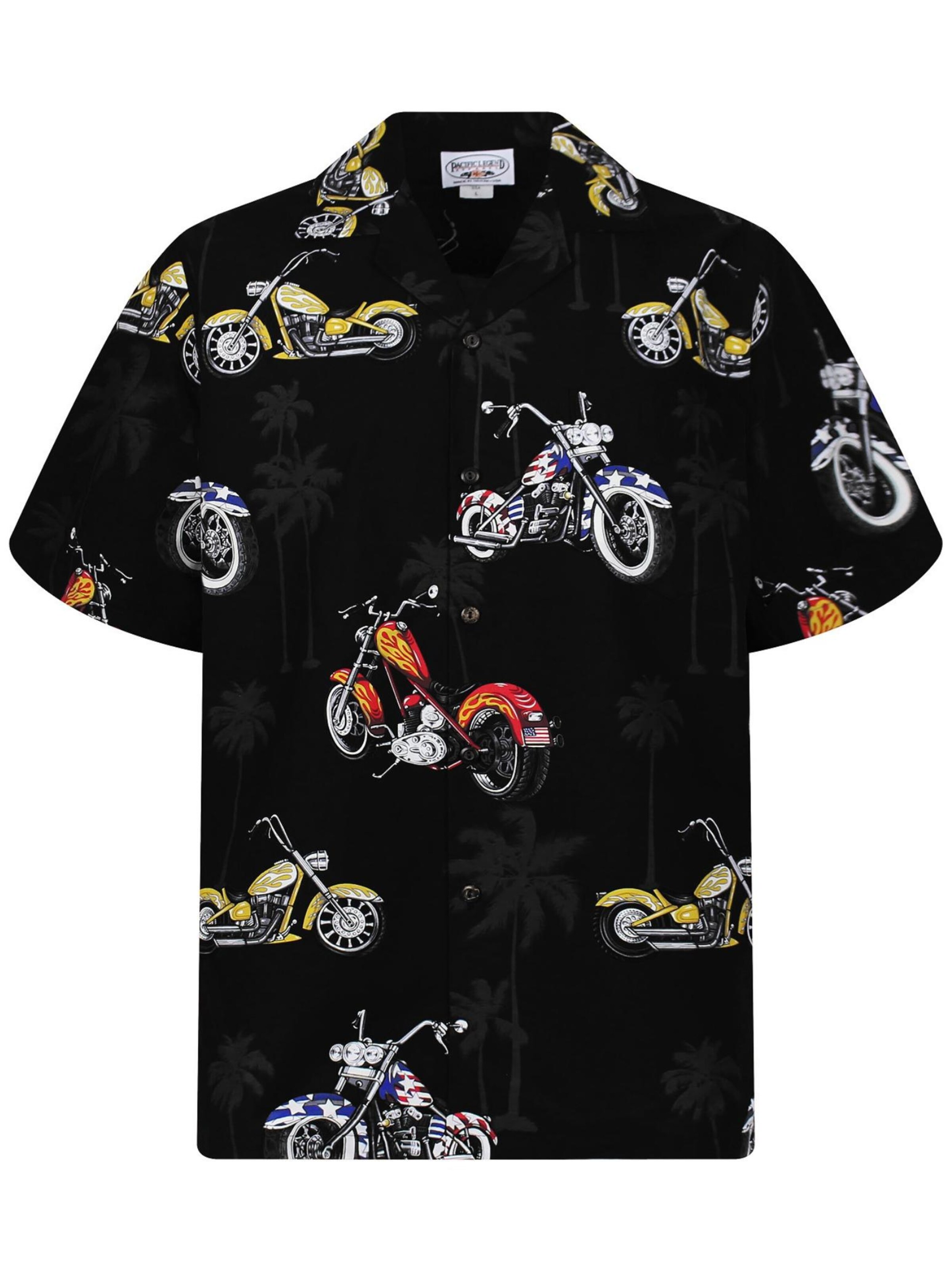 Pacific Legend Regular Fit Hemd 'Bikes'‌‌‌‌‌ in Schwarz: Vorderseite