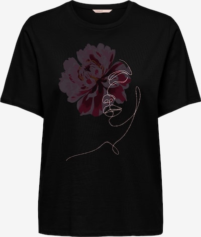 Marškinėliai 'ONLKITA' iš ONLY, spalva – rausvai pilka / ciklameno spalva / juoda / balta, Prekių apžvalga