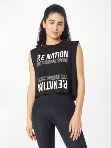 P.E Nation Top 'UNION' in Black: front