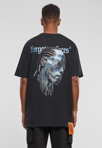 Forgotten Faces Shirt 'Silver Robot' in Zwart: voorkant