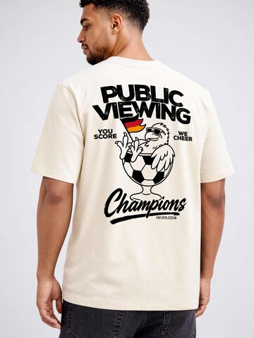 Neverless Shirt 'Public Viewing Champion' in Beige