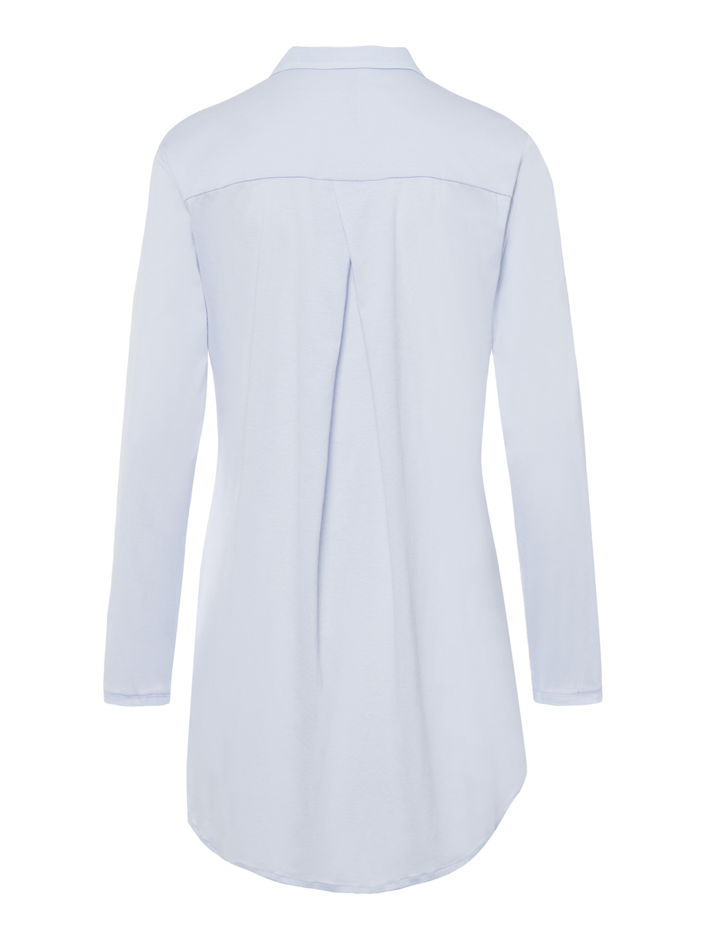 Frauen Wäsche Hanro Langarm Nachthemd ' Cotton Deluxe 90cm ' in Hellblau - IW93151