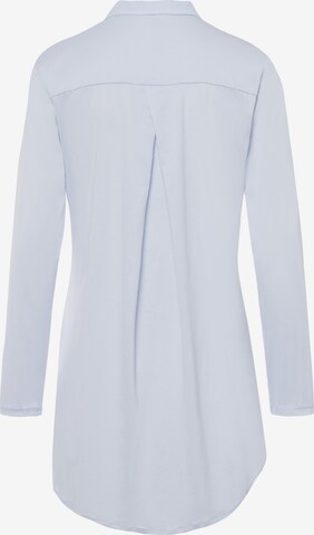 Hanro Langarm Nachthemd ' Cotton Deluxe 90cm ' in Blau
