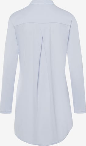 Hanro Langarm Nachthemd ' Cotton Deluxe 90cm ' in Blau