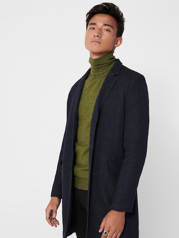 Only & Sons Regular fit Between-Seasons Coat 'Julian' in Blue