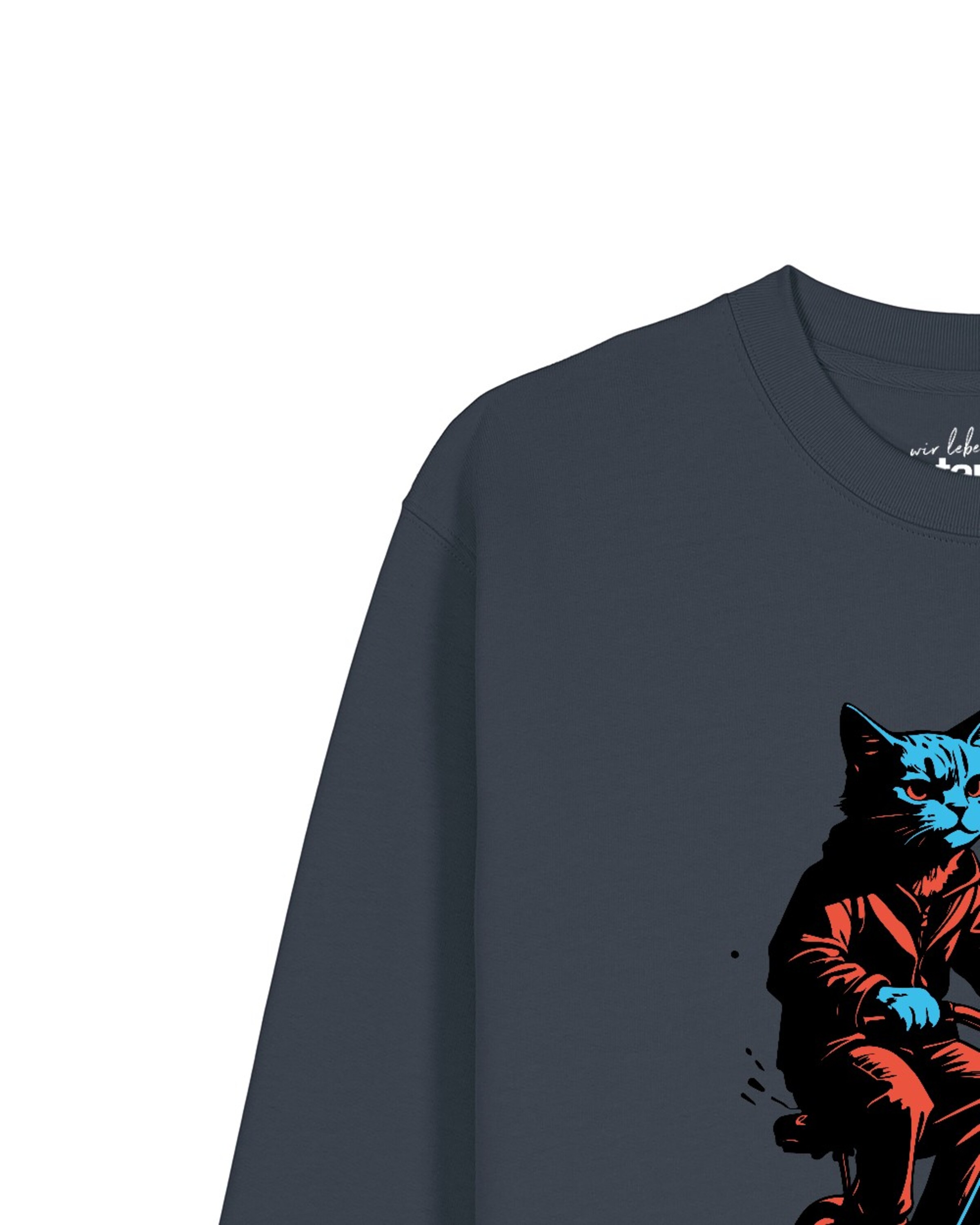 Sweat-shirt 'Katze auf Fahrrad' Watapparel en gris