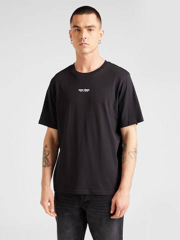 JACK & JONES T-Shirt 'JCOBLURRED FLORAL' in Schwarz