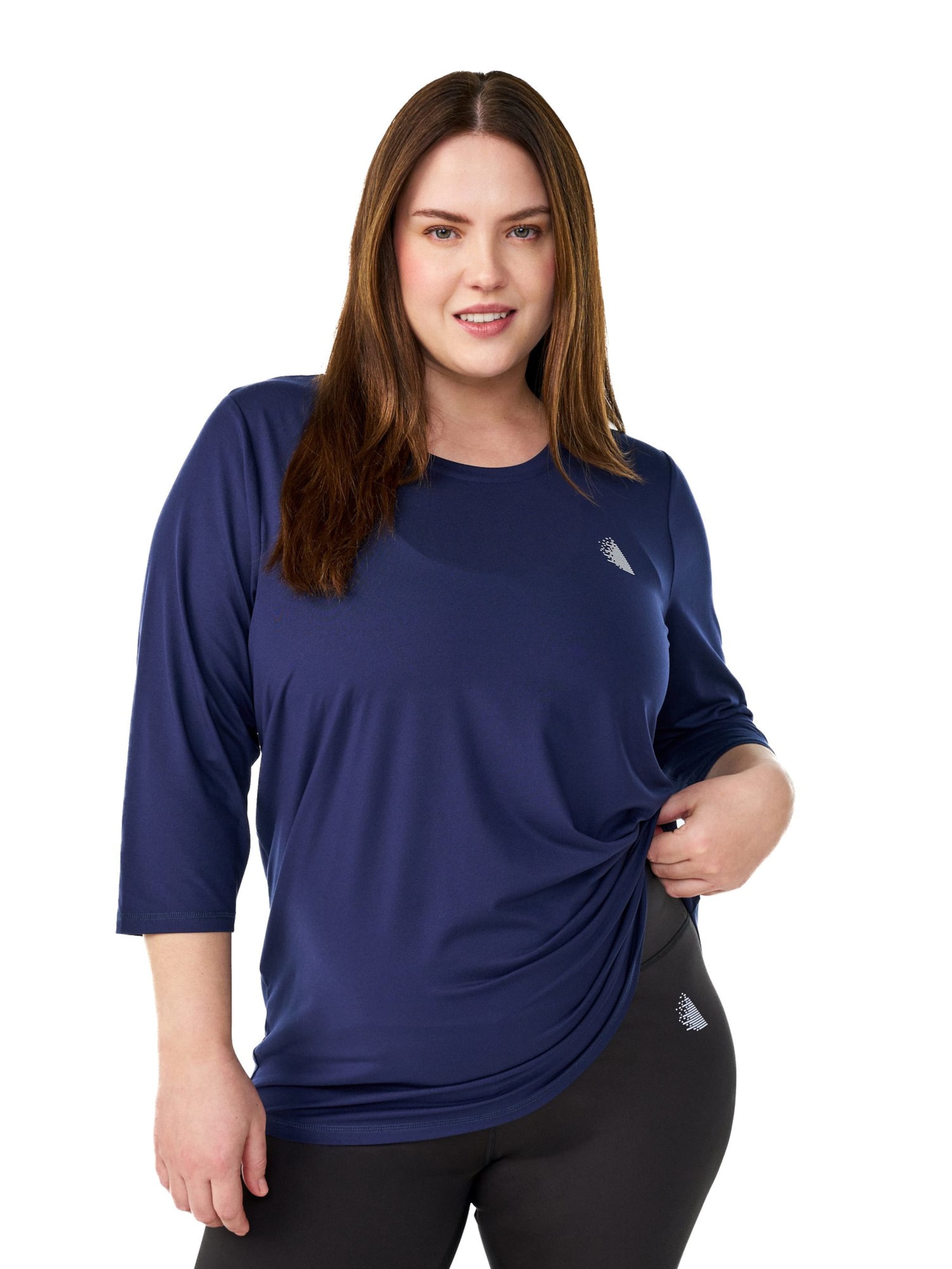 T-shirt fonctionnel 'Abasic One' Active by Zizzi en bleu : devant