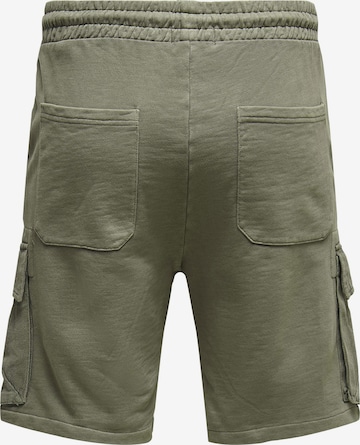 Only & Sons Regular Shorts in Grün