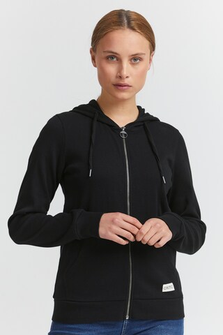 Oxmo Zip-Up Hoodie 'Lova' in Black: front