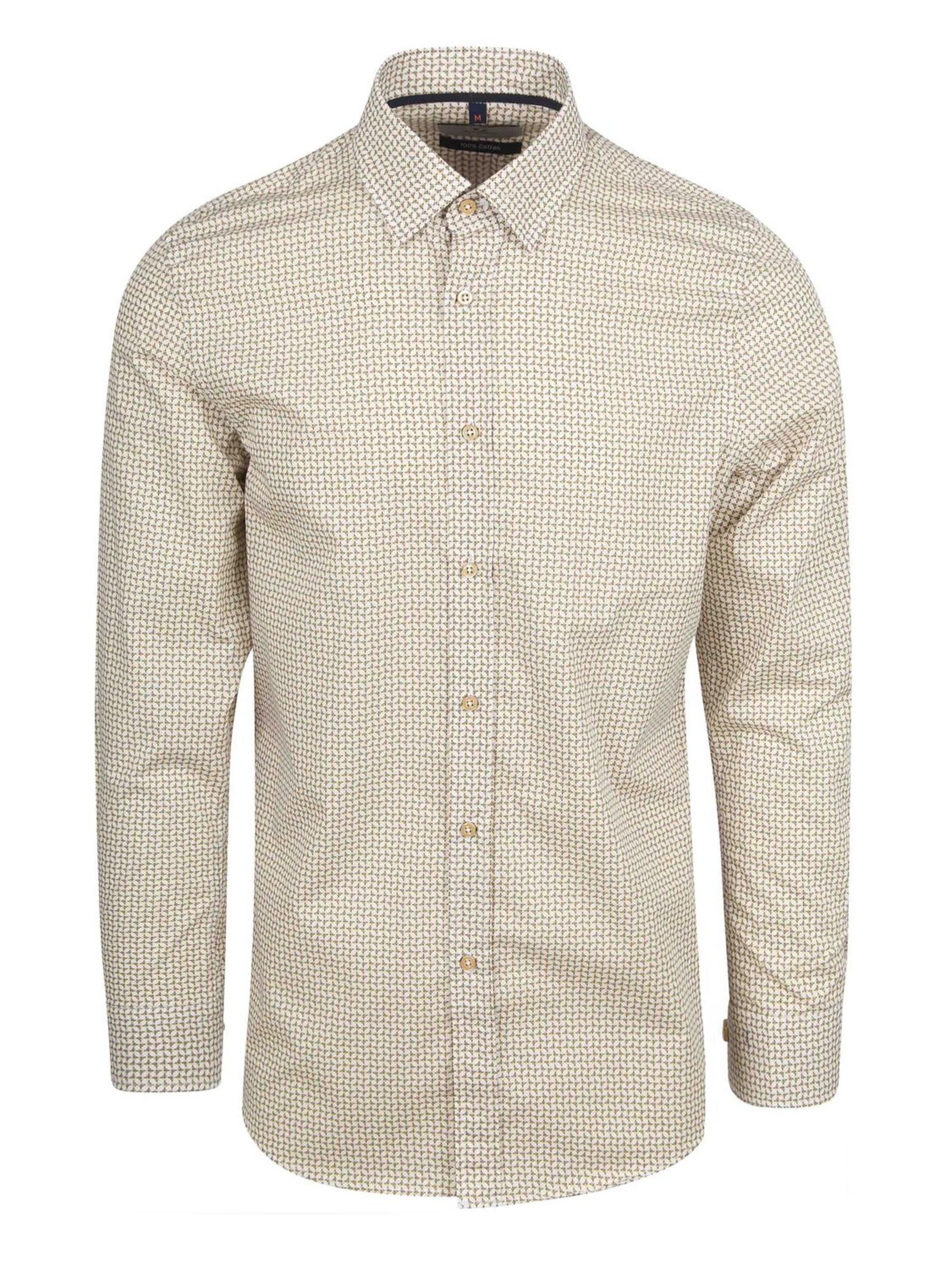 Suitable Slim fit Overhemd in Beige: voorkant
