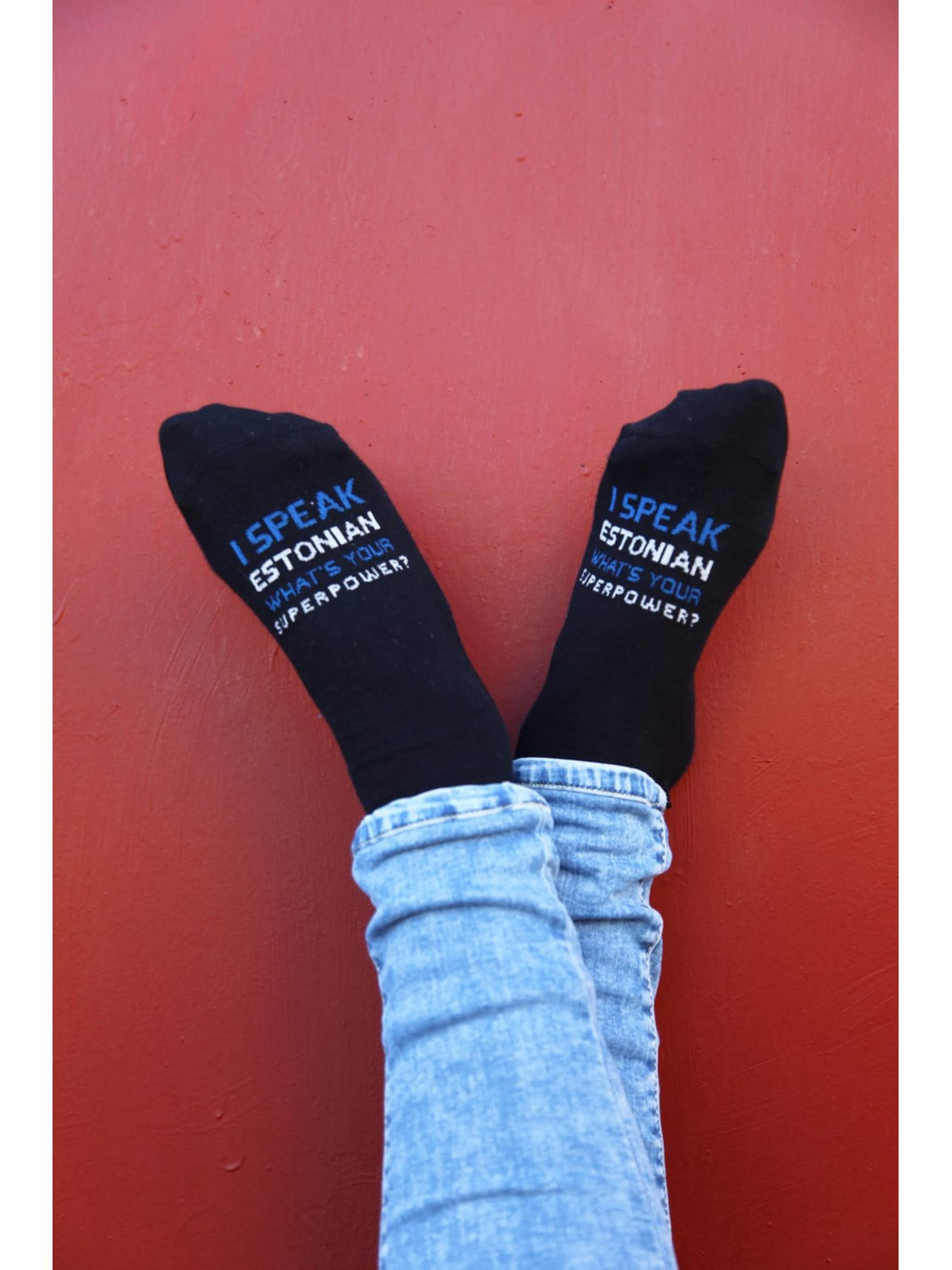 Chaussettes 'SUPERPOWER cotton socks for women' Sokisahtel en noir