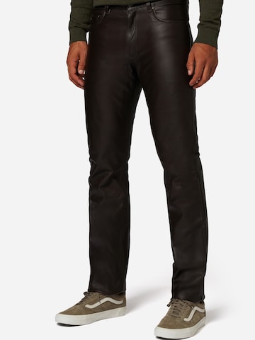 RICANO Slim fit Pants 'No. 3 TR' in Brown