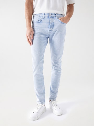 Coupe slim Jean Salsa Jeans en bleu : devant