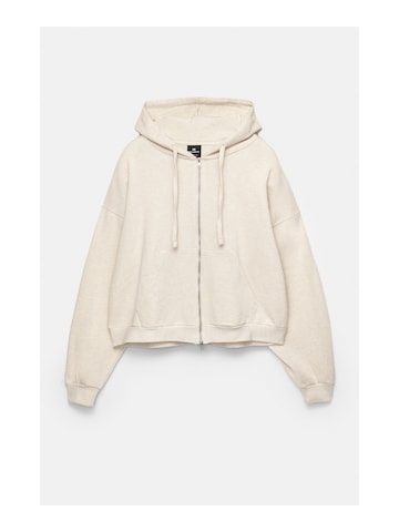 Pull&Bear Sweatjacke in Beige: Vorderseite