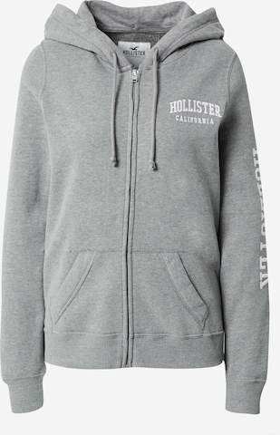 HOLLISTER Zip-Up Hoodie in Grey: front