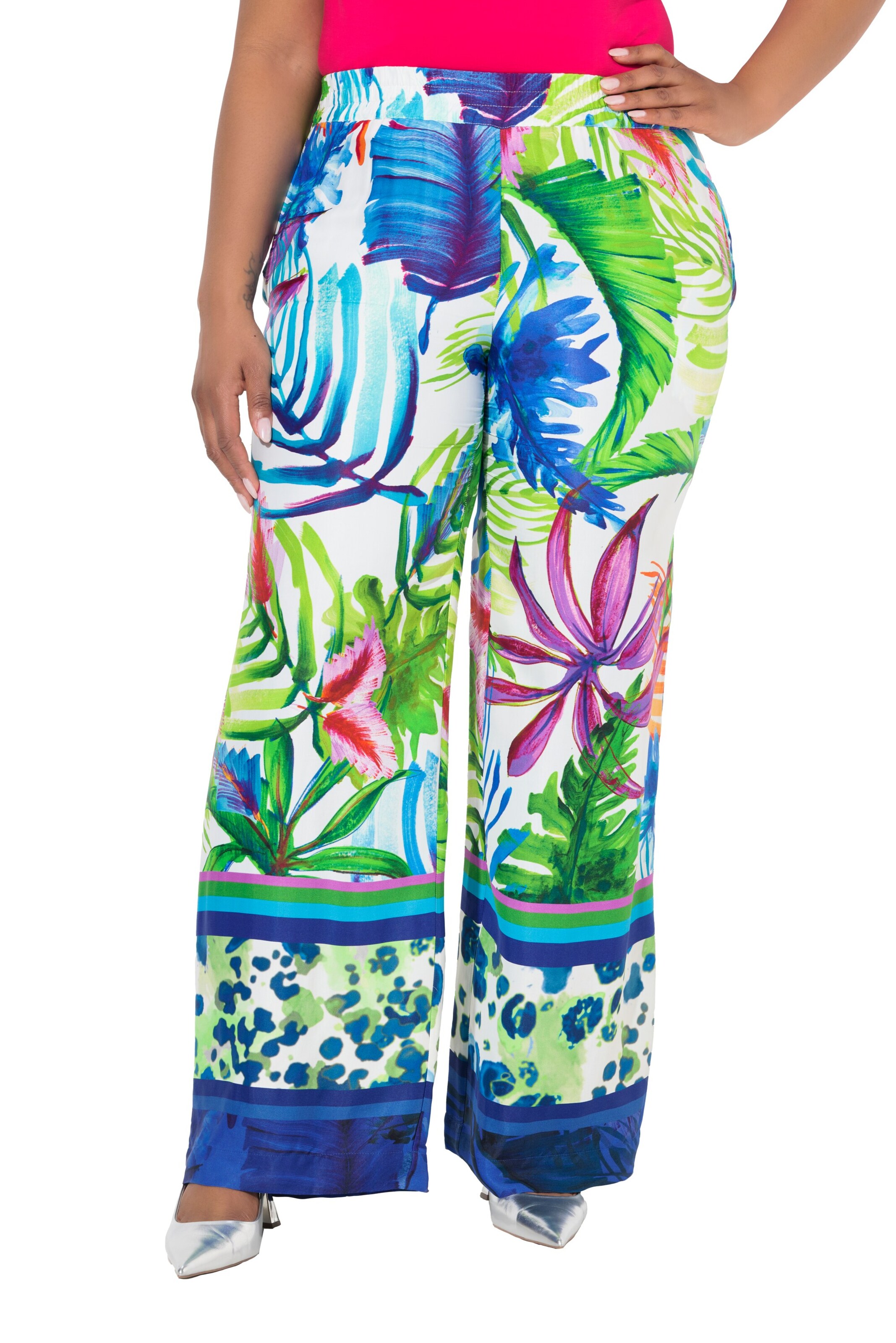 Ulla Popken Loosefit Hose in Mischfarben: Vorderseite