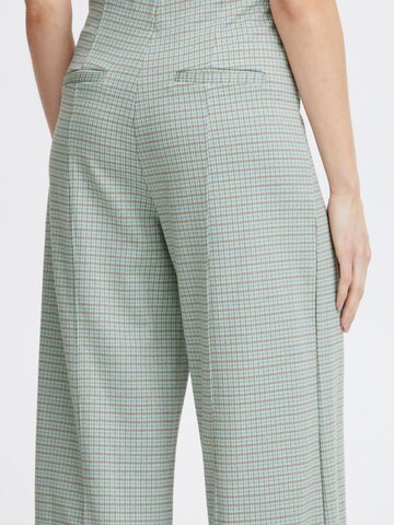 ICHI Wide leg Trousers 'KATE' in Green