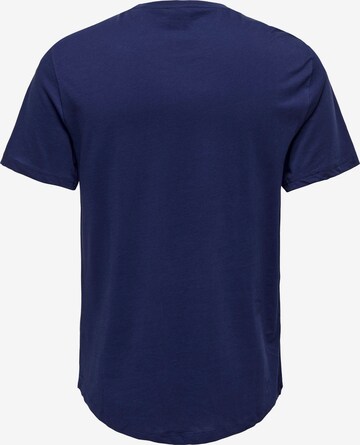 Only & Sons Regularny krój Koszulka 'MATT' w kolorze niebieski