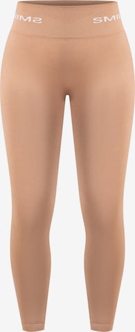 Smilodox Scrunch Leggings Azura Highwaist in Beige: Vorderseite