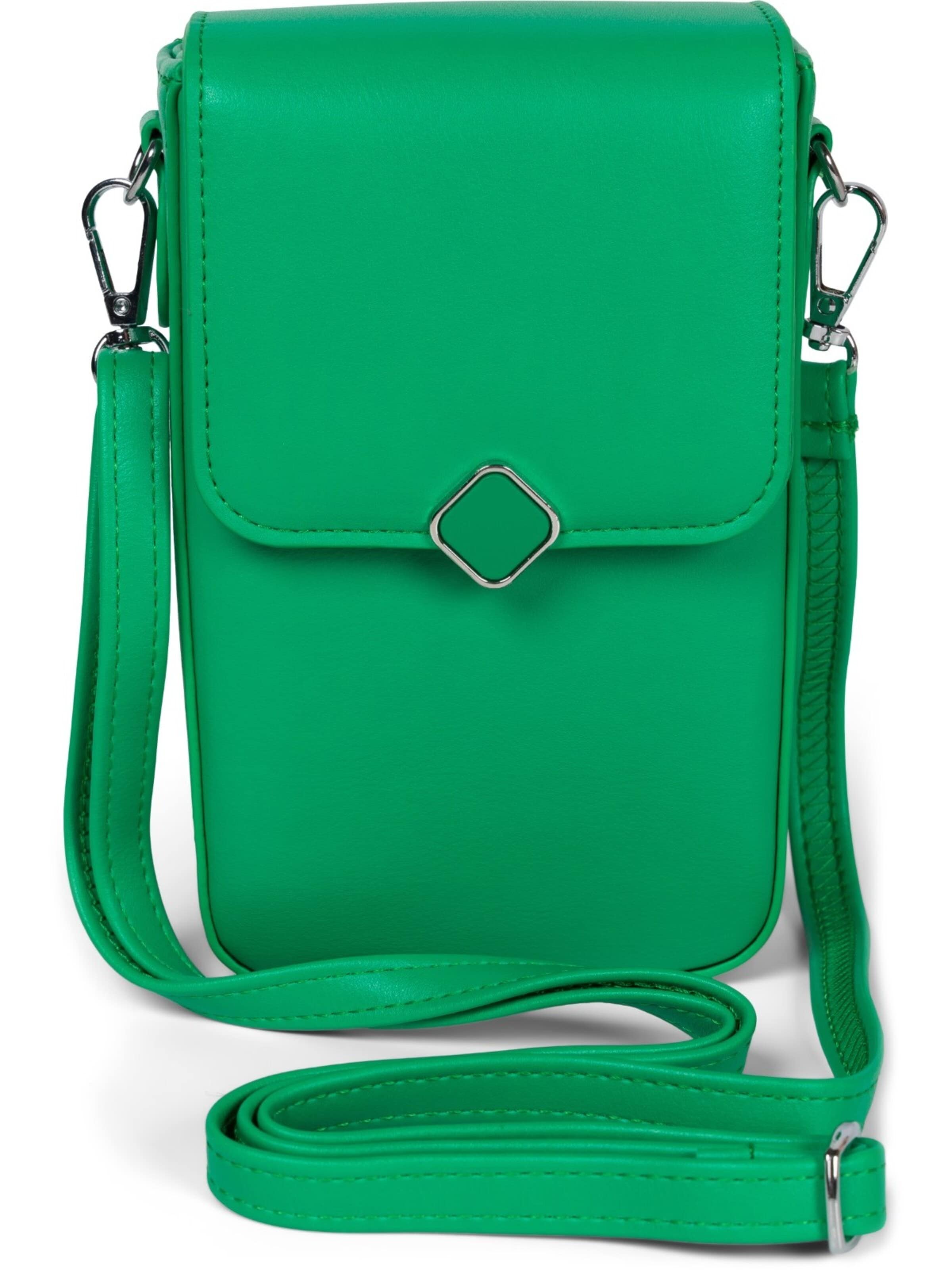styleBREAKER Umhängetasche 'Box Bag Umhängetasche Uni'‌‌‌‌‌‌‌‌‌‌ in Grün: Vorderseite