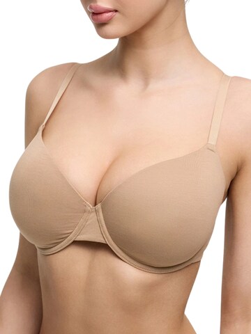 cfab by creamy fabrics T-shirt Bra 'Baumwoll T-Shirt-BH mit Bügel' in Beige