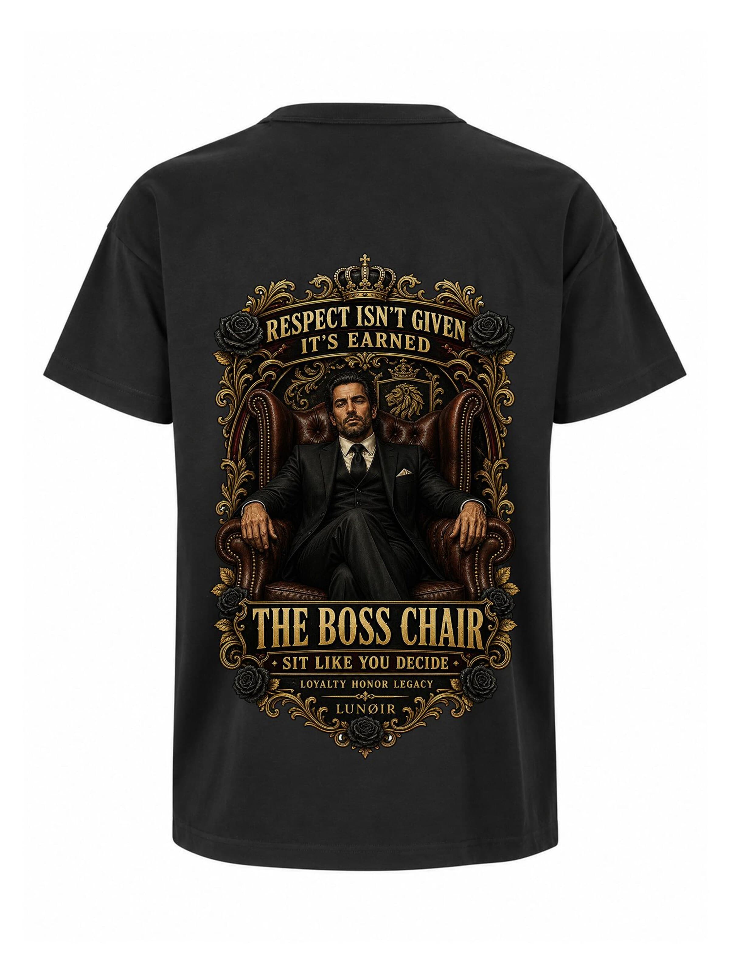 LUNØIR Studio Shirt 'The Boss Chair'‌‌‌‌‌‌‌‌‌‌ in Schwarz: Vorderseite
