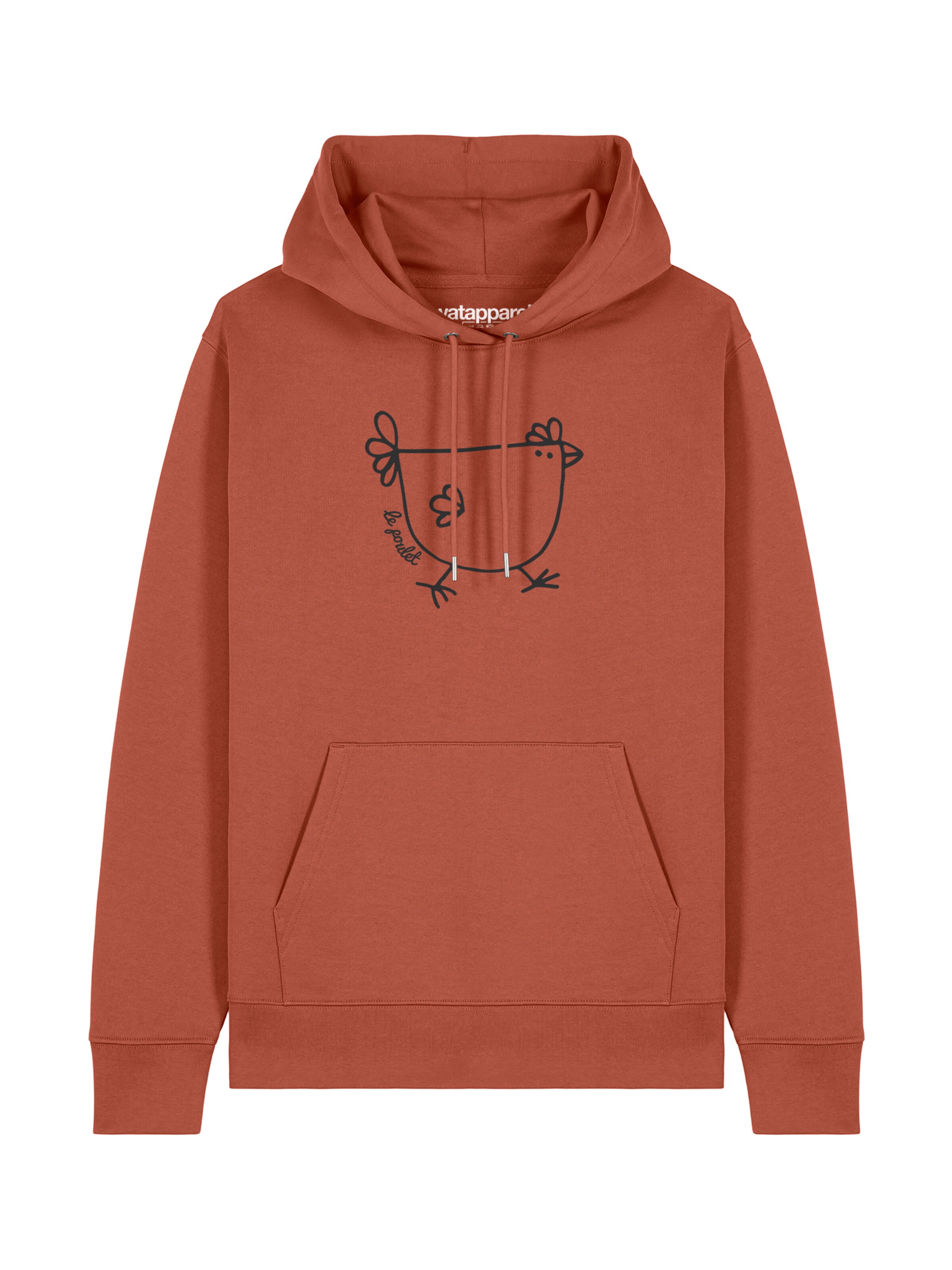 Watapparel Sweatshirt ' Le poulet - das Huhn ' in Braun: Vorderseite