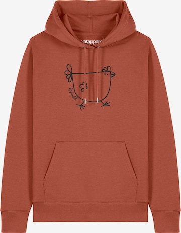 Watapparel Sweatshirt ' Le poulet - das Huhn ' in Brown: front