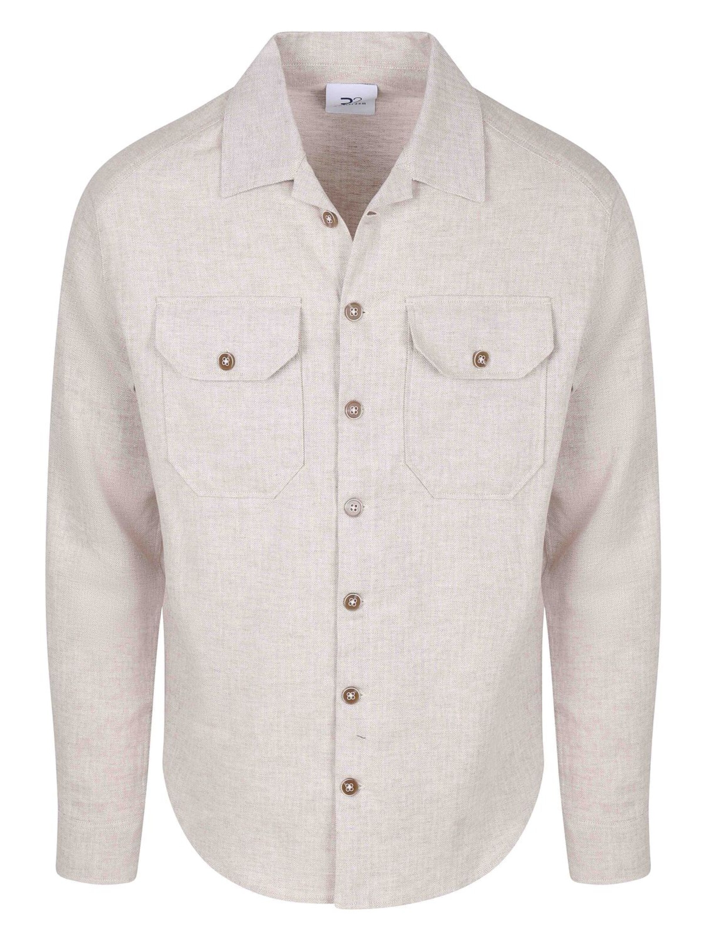 R2 Amsterdam Regular fit Button Up Shirt in Beige: front