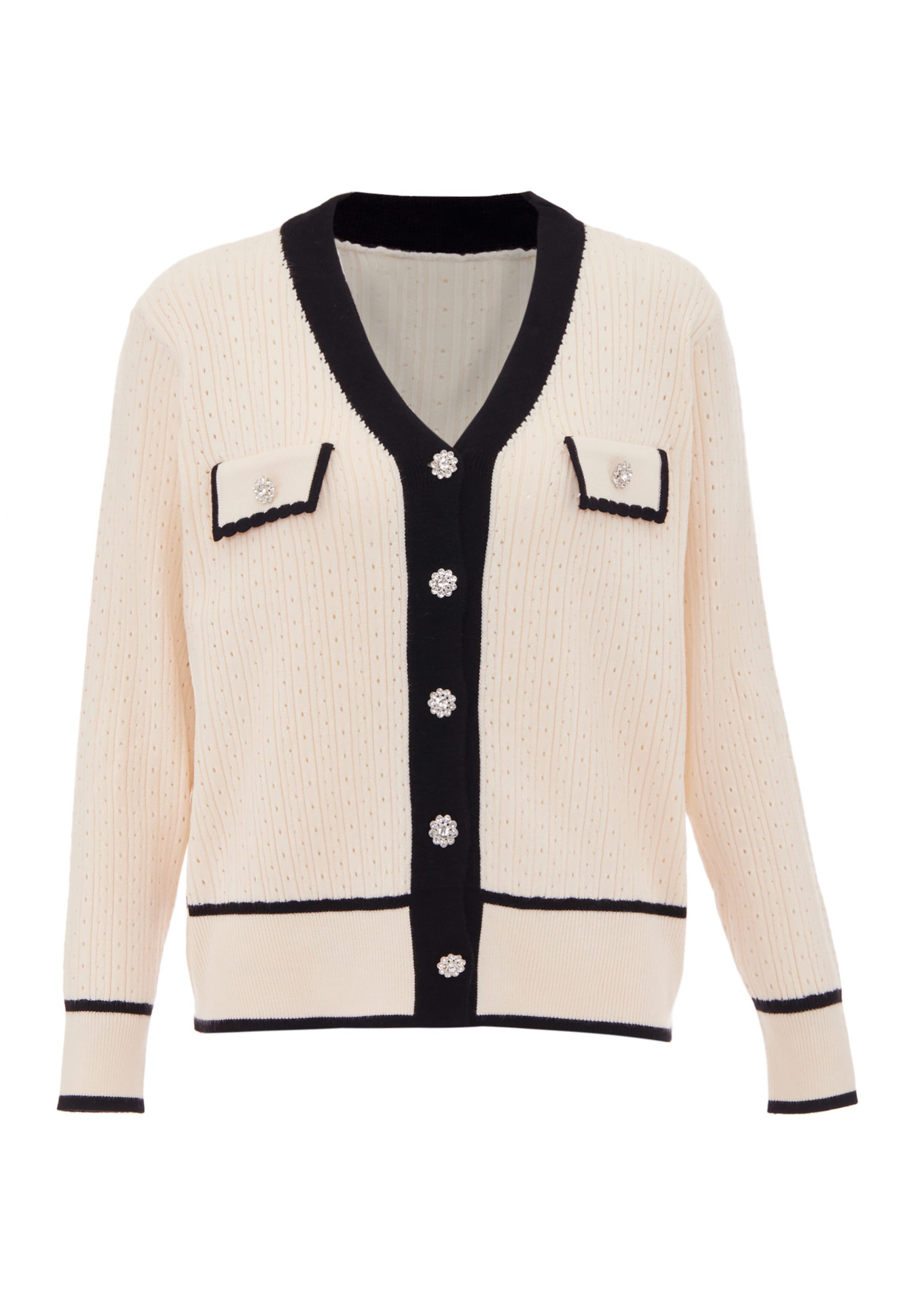 CHANI Gebreid vest in Beige: voorkant