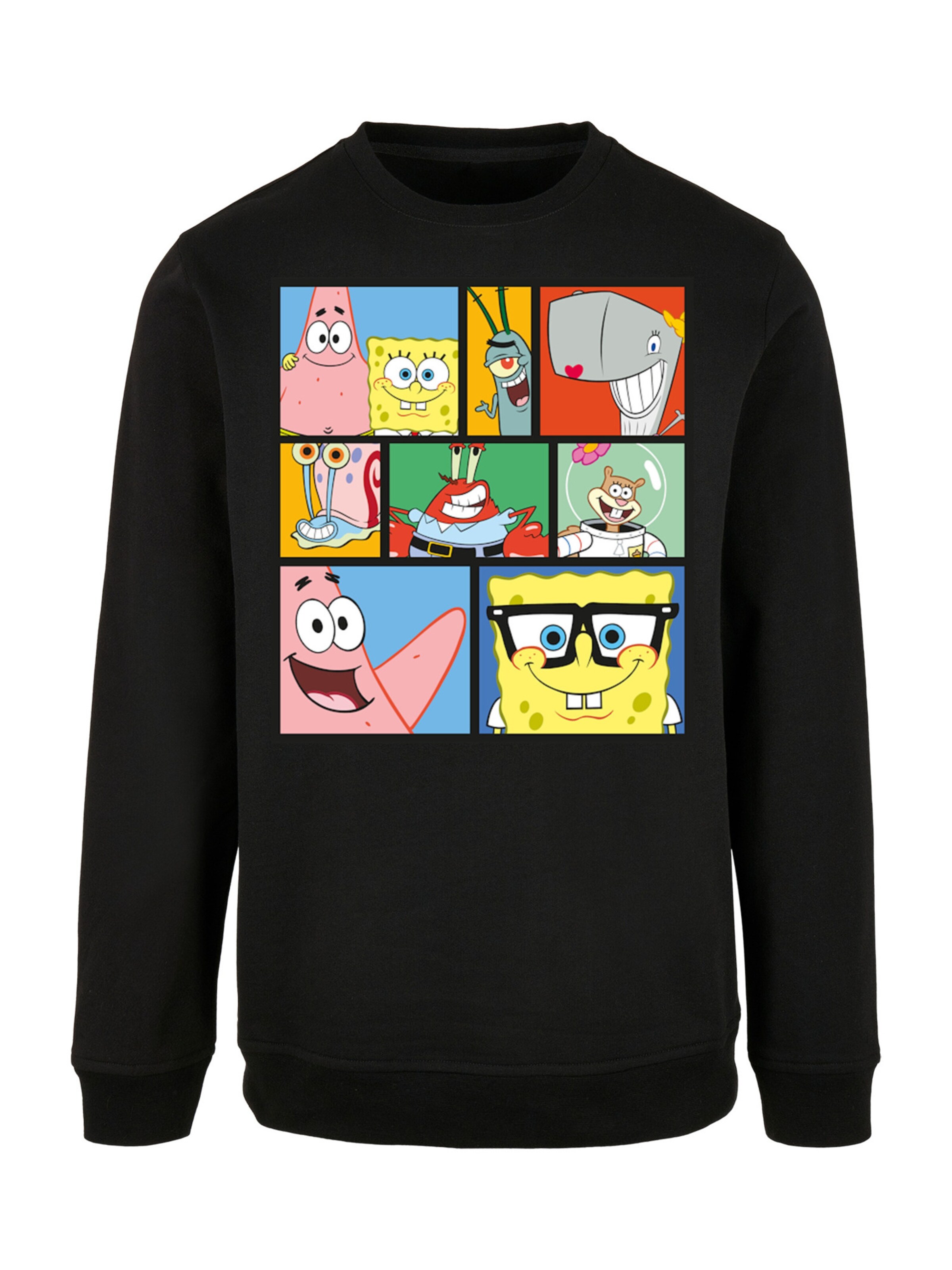 F4NT4STIC Sweatshirt 'Spongebob ' in Black: front